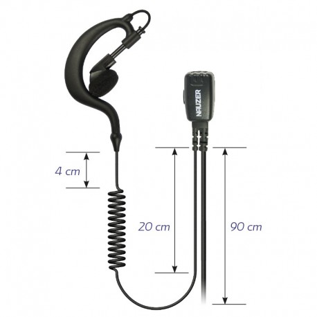 NAUZER PIN29SP2 Micro-Auricular Orejera PTT alta calidad para walkies