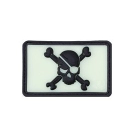 Pirate Skull Rubber Patch Black Ghost