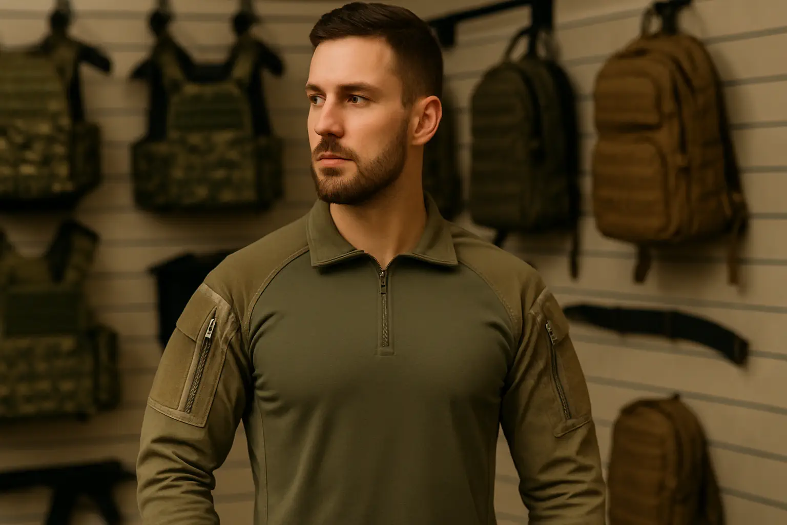 Militar con una camiseta táctica